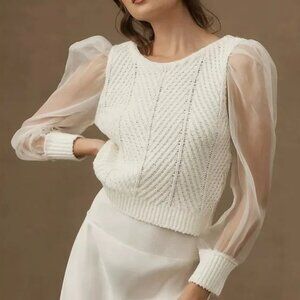 Anthropologie Maeve Cable Twofer Sweater Vest